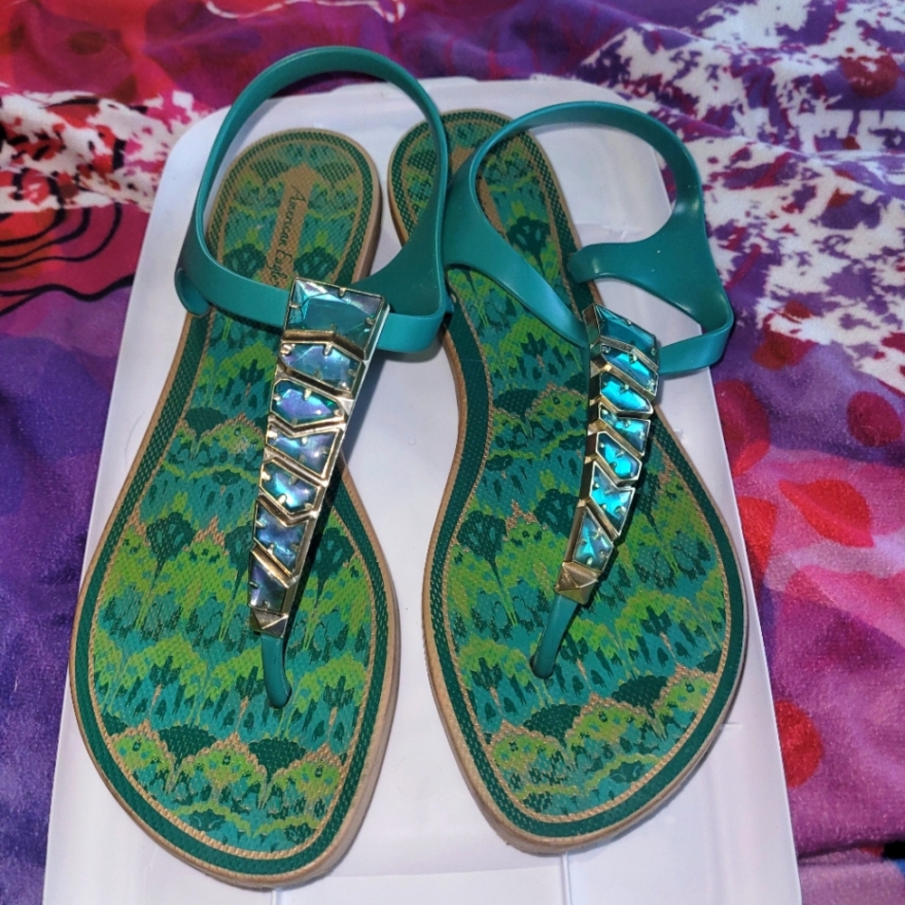 Stoned Jelly Thong Sandals